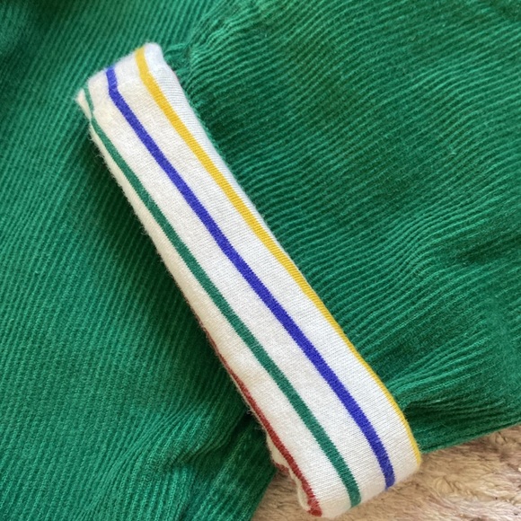 Mini Boden Green Corduroy Pants with Colorful Embroidery - Picture 3 of 5
